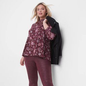 Swing Tee Mock Neck with 3/4 Sleeves